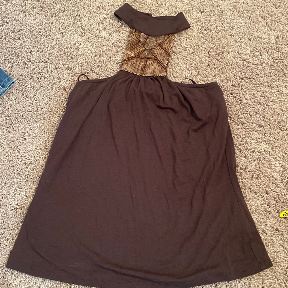Brown And Copper Sequin Top Cache Size Medium - image 1